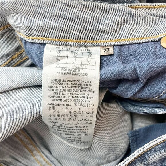 Guess 50's Straight Distressed Paint Splatter Jeans Italian Selvedge Denim Sz 27 - Picture 4 of 7